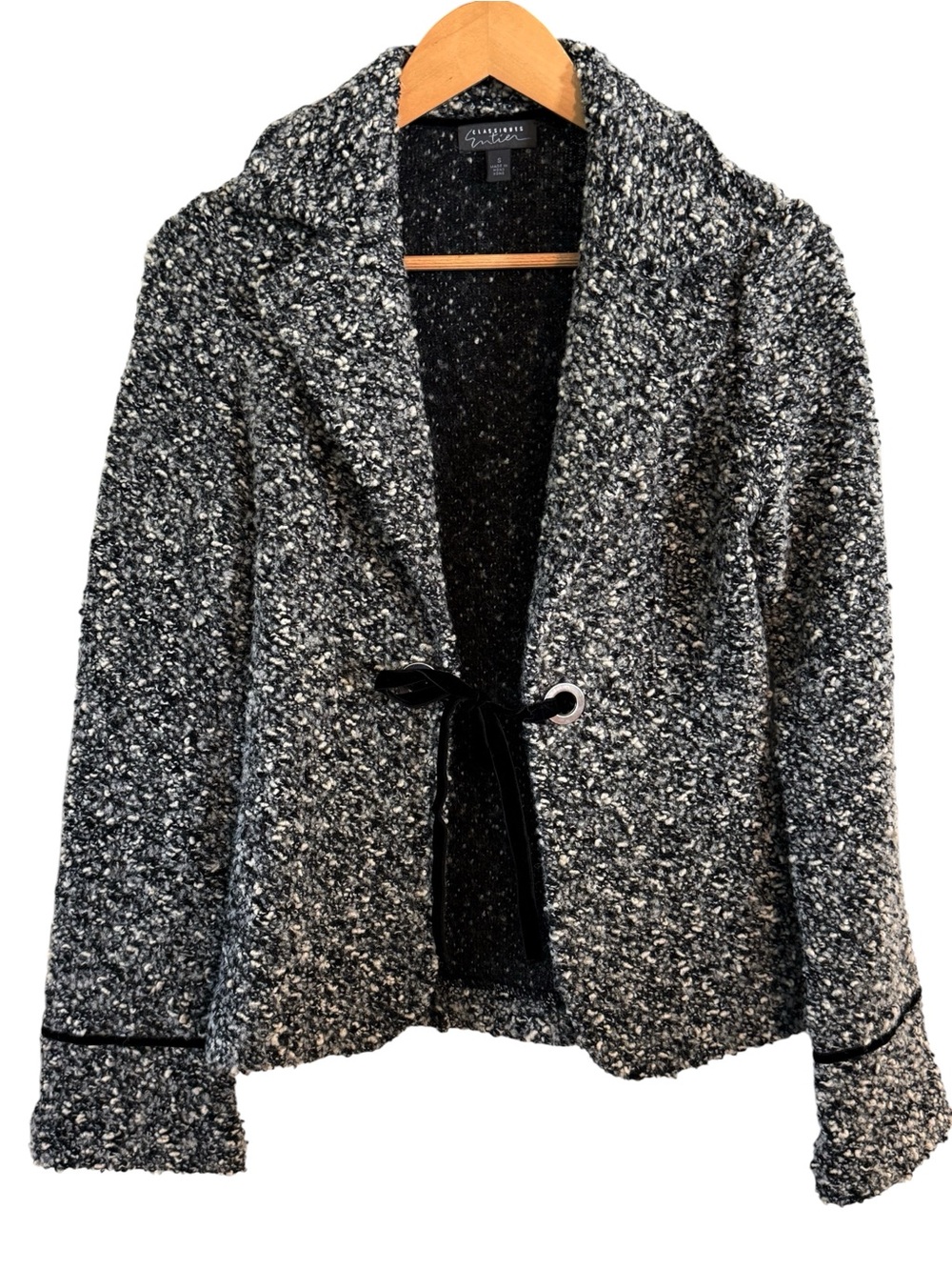 Classiques Entier Tweed Cardigan Jacket Size Small